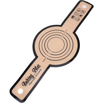 Siliconen Brood Sling voor Oven Anti-aanbak Makkelijk Schoon te Maken Herbruikbaar Rond Brood Bakmat met Handvat beige