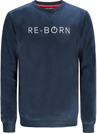 Re-Born - Sportkleding - Sweater - Sporttrui - Padel - Fitness - Tennis - Trui Ronde Hals Lange Mouw - Heren - Donkerblauw - Maat S