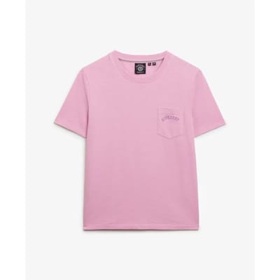 Superdry - Essential garment-dye T-shirt met logo en borstzak - Dames - T-shirts