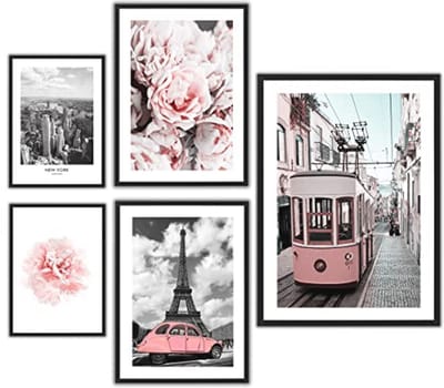 Set van 6 Stijlvolle Posters voor Woonkamer en Slaapkamer | Wanddecoratie in Pastelkleuren | Posters zonder Lijst