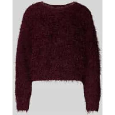 Gebreide pullover van effectgaren met ronde hals