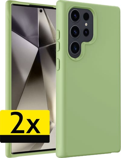 Hoesje - 2 Stuks - Geschikt voor Samsung Galaxy S24 Ultra - Sterk & Shockproof - Case Siliconen - Back Cover - Telefoon Hoes - Telefoonhoesjes - Groen