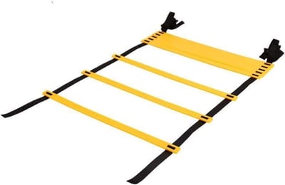 Snelheidsladder - Trainingsladder - Sporttraining - Verstelbare Riemen - 6 Meter 12 Treden - Geel