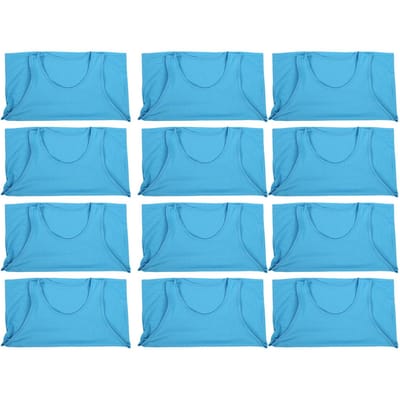12 pièces Gilet d'entraînement pour enfant Maille respirante Maillots d'entraînement d'équipe Taille unique pour Football Basketball Sports d'extérieur blue