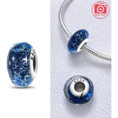 Perles en Verre de Murano Particulières Papillon Ciel Étoilé Coloré Perle S'adapte aux Bracelets Femmes Bricolage Cadeaux Accessoires Murano Bijoux W22159WW- gray