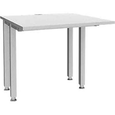 Schäfer Shop Genius bureau MODENA FLEX, 4-poots vierkante buis, verkorte zijpanelen, B 800 mm, lichtgrijs