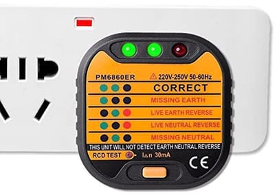 Socket Tester voor 220-250V - Elektrische Stekker Polarity Detector met LCD Display