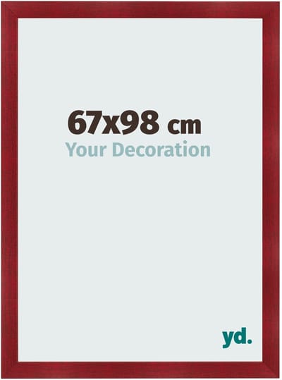 Your Decoration - Fotolijst 67x98 cm - MDF - Wijnrood Geveegd - Pisa