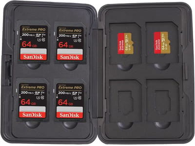 Geheugenkaarthoes - SD Kaarthouder - Geheugenkaarten Organiseren - Schok- en Vochtbestendig - 8x SD/MicroSD - Zwart