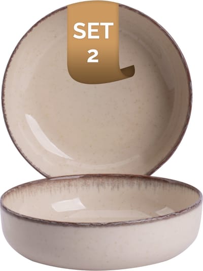 Palmer - Antigo - Schaal - Kom - 2 stuks - 47 cl - ø 15 cm - Crème - Porselein - Bordenset