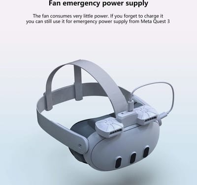Koelventilator - Geschikt voor Meta Quest 3 VR-headset – Luchtcirculatie en Ademend Gezichtsinterface met Gezichtsbedekking – Accessoires voor Quest 3 - Verkoeling - Ventilator -