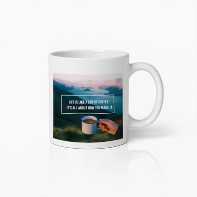330ml Inspirerende Koffiemok - "Het Leven Is Als Een Kopje Koffie, Het Gaat Erom Hoe Je Het Maakt" - Motivational Geschenk voor Koffieliefhebbers