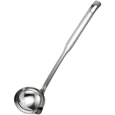 Cuillère Filtre à Huile Acier Inoxydable Louche Séparatrice d'Huile Écumoire Alimentaire Cuillère Passoire pour Soupe Marmite