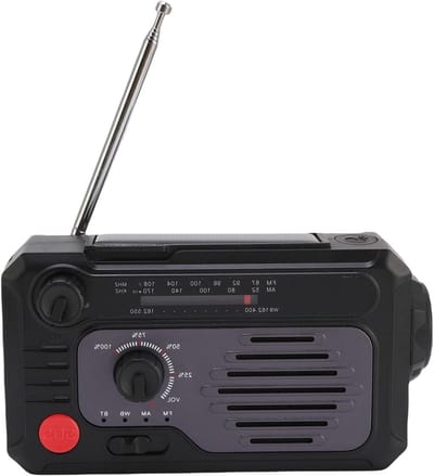 Noodradio met slinger - Hand crank radio - Buitenactiviteiten en noodsituaties - Multifunctionele opladen - 2000mAh batterij - Zwart