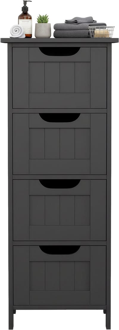 VASAGLE - Badkamerkast - 4 Lades - Voor Badkamer Woonkamer Keuken