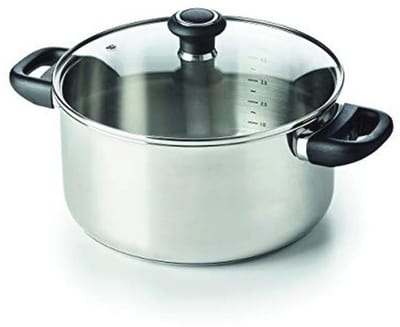 Roestvrijstalen braadpan met glazen deksel 20 cm - Ideaal voor elke keuken