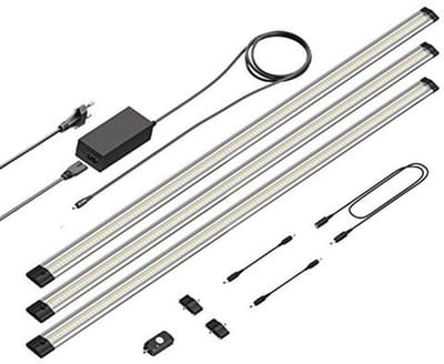 LED Onderkast Armatuur met Bewegingsmelder en Warm Wit Licht - Set van 3, 90cm, Energiezuinig