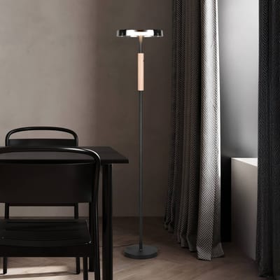 Trio Lighting LED vloerlamp Celeste chroom/hout 160 cm glas/metaal Touchdim