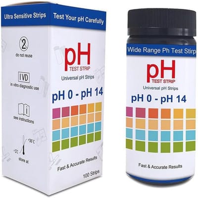 100 Stuks pH-Teststrips - Universeel Gebruik voor Speeksel en Urine, Meetbereik pH 0 tot pH 14