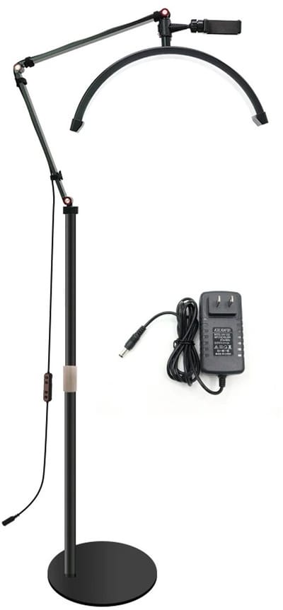 Cellista LED Half Moon Lamp 16 Inch - Ringlamp - Beauty Lamp - Dimbare LED Lamp - 3000K-6000K - 20W - Met Telefoonhouder & Statief