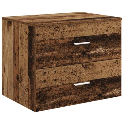 vidaXL - Wandgemonteerde - Badkamerkast - Oud - hout - 62,5 - x - 44,5 - x - 50 - cm