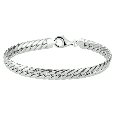 Zilver Gerhodineerd Armband Gourmet 6,0 Mm 19 Cm 1332726