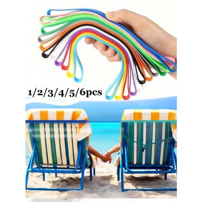 Pinces à serviette avec fonction de rangement, Adaptées aux chaises de plage, Extensibles, Résistantes au vent, Pinces de chaise de plage colorées 1 Item multicolore