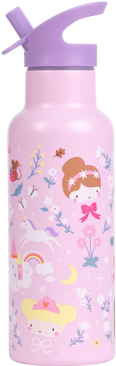 A Little Lovely Company - XL Dubbelwandige RVS drinkfles thermos - Prinsessen