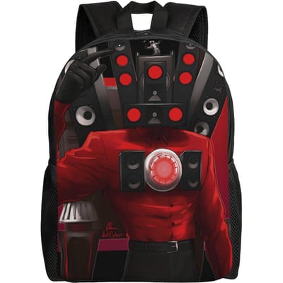 Skibidi Toilet Klassieke Rugzak Outdoor Middelbare School Zakelijke Cameraman Titan Dagrugzak voor Mannen Vrouwen Laptop Computer Canvas Tassen black