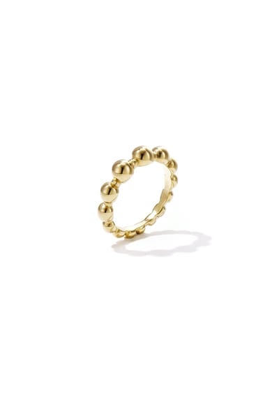 Statement ring met bolletjes - Goudkleur - 16