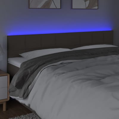 vidaXL - Hoofdbord - LED - 160x5x78/88 - cm - stof - taupe