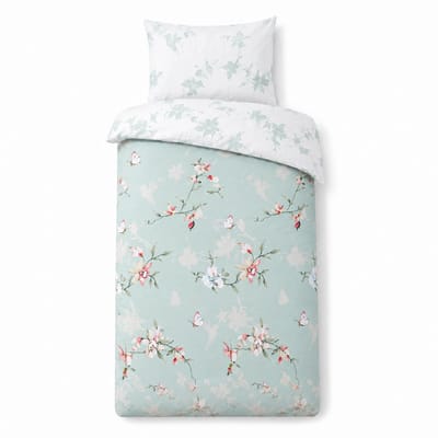 Decoware Dekbedovertrek Hummingbird 140x220 cm - Groen - Microvezel - Met Kussensloop - Eenpersoons