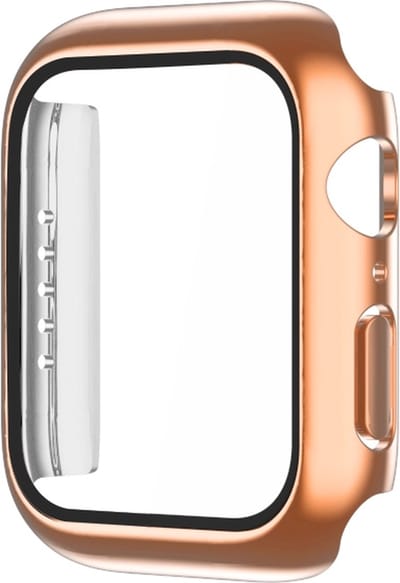 Screenprotector watch case - hoesje - geschikt voor Apple Watch Series 7 en 8 - 41 mm - rosegoud