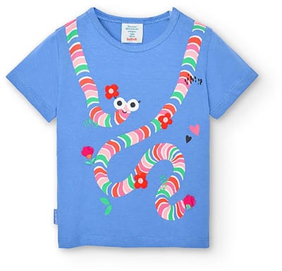 Boboli 218023 T-shirt Met Korte Mouwen Blauw 6 Months Meisjes