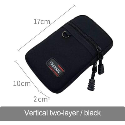 Nylon Tactische Tas Outdoor Molle Tassen Taille Heuptas Heren Telefoonzakje Kamperen Jagen Taille Tas EDC Gear Portemonnees met Haak A Double Black