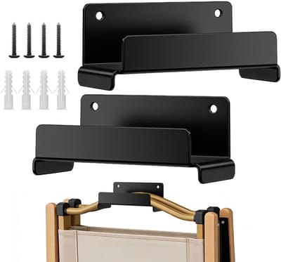 Ladderhaak Staal - Opbergrek Houder - Garage Organisatie - Robuuste Stalen Constructie - 13.5 x 6.1 x 5.6 cm - Zwart