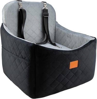 Hondenautostoel - Huisdierbed Auto - Veilig Reizen - Traagschuim Kussen - 47 x 47 x 45 cm - Zwart