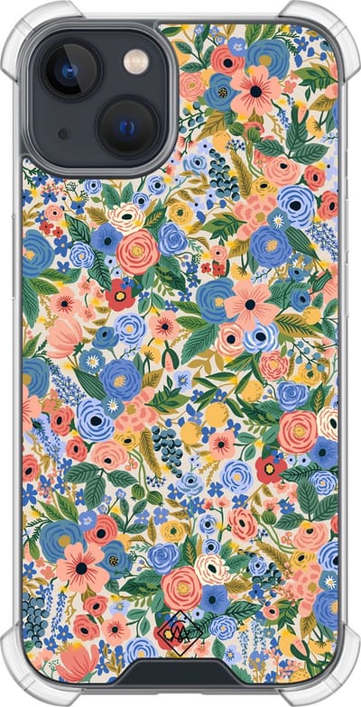 Casimoda® hoesje - Geschikt voor iPhone 13 Mini - Blue Gardens - Shockproof case - Extra sterk - TPU/polycarbonaat - Blauw, Transparant