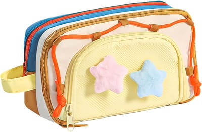 Etui - Pennenzak - Pennenetui - Etui school - Grote Pennenetui met 7 Vakken – School Etui voor 40+ Pennen, Potlood Etui met Handvat en Meerdere Compartimenten, Schrijfwaren Organizer voor School, Kantoor en Tekenen