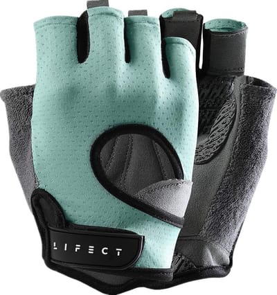 Glofit Freedom Workout Handschoenen, Knuckle Gewichtheffen Shorty Vingerloze Handschoenen met Gebogen Open Rug, voor Powerlifting, Gym, Vrouwen en Mannen (Aqua, XS)