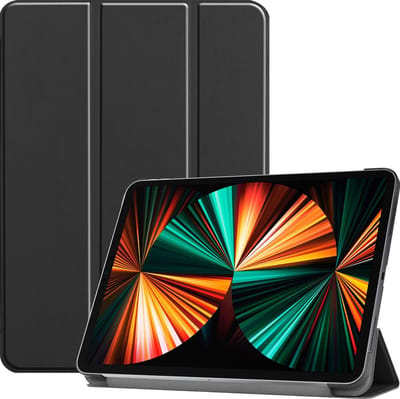 Hoes - Geschikt voor Apple iPad Pro (2021) - 11 inch - 3e generatie - Dun & Stevig - Trifold Bookcase - Hard Cover - Hardcover Book Case - Tablet Hoesje - Zwart