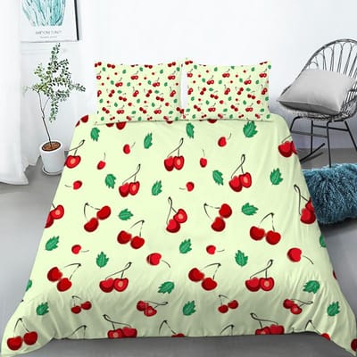 Fruit Beddengoed Set Full Queen Size Voor Kinderen Volwassenen Citroen Watermeloen Print Dekbedovertrek Set Quilt Overtrek Kussenslopen Slaapkamer Decoratie AU Double(180x210cm)
