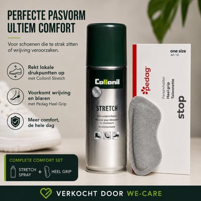 Comfort Set | Collonil Stretch Spray + Pedag Stop Hielgrips | Tegen Knellende Schoenen, Wrijving & Blaren | Meer Draagcomfort