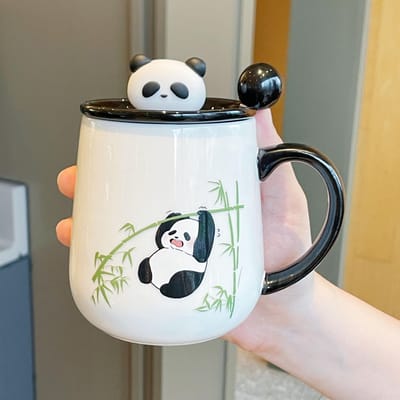 Mok Geschenkdoos Nieuwe Stijl Dames Panda Kop Souvenir Keramische Waterbeker Koffiekop 301-400ml white