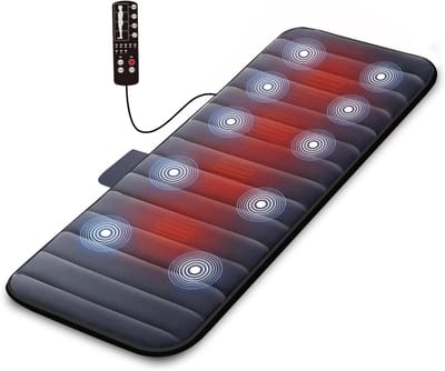 SAVI® Massage Mattress 10 Modi- Massage Matras - Massage Matras Met Warmte - Donkergrijs - 170cm x 55cm x 5cm