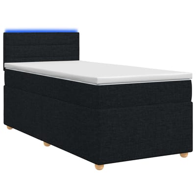 vidaXL - Boxspringbed - met - matras - met - hoofdeinde - Zwart - 100 - x - 200 - cm - Stof
