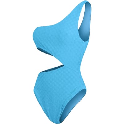 Speedo Dameszwempak met uitgesneden details en een dambordpatroon in reliëf (Blauw)