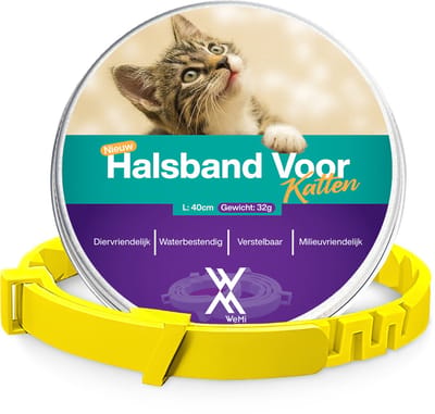 TeekShield Halsband - Kat/Poes - Geel - Comfortabele Siliconen Halsband in Verstelbaar Design