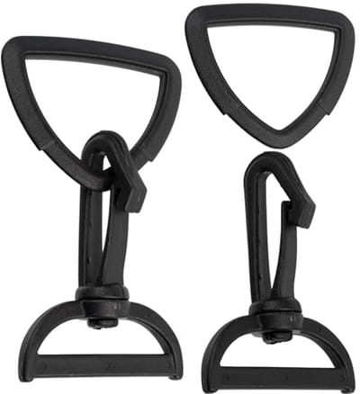 Set van 8 snelsluitkarabijnhaken en gespen - 40 mm doorvoer voor hobby handtas en rugzak - kleur zwart