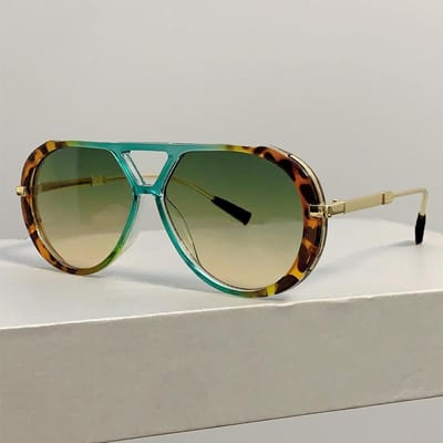 Lunettes de Soleil Dégradé Multi-couleurs Style Double Pont Décontracté Tendance pour Femmes - Design de Luxe 12 Pcs Lunettes de Soleil Pilote Vintage without case gray